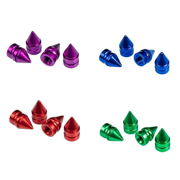 4x Pointed Spike Bullet Valve Stem Cap Cover Tire Wheel Aluminum Car/Truck Small