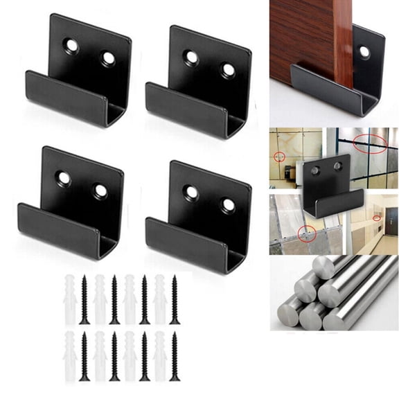 4x Stainless Steel Flat Hooks Hanger Tile Billboard Display Board Holder