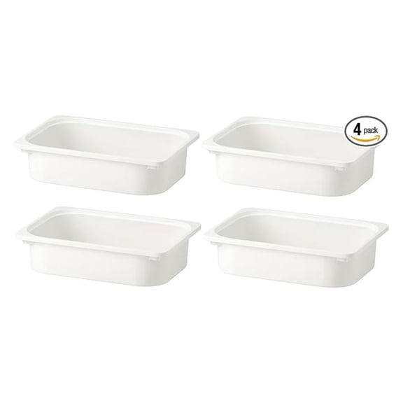 4x TROFAST Storage Box,White Container 16 x11 x 4