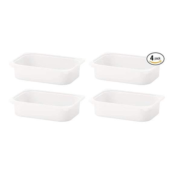 4x TROFAST Storage Box,White Container 16 x11 x4 ''