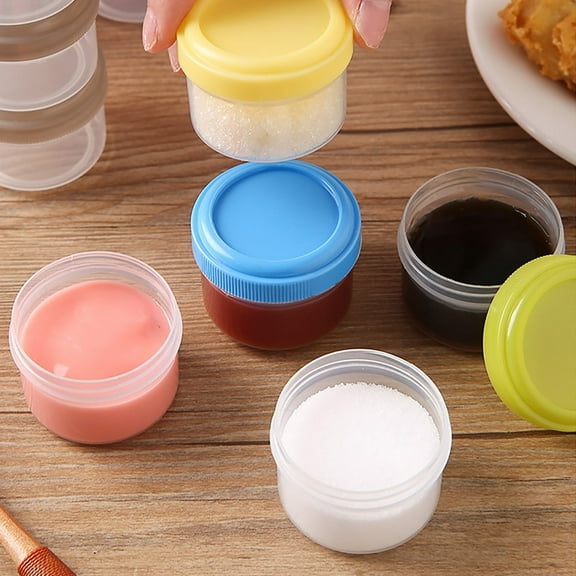 4x Tiny Sauce Containers,Portion Cups,Clear Plastic Reusable Condiment Cups Containers,Small Plastic Condiment Containers with Lids,for Salad Dressing Sauce Condiment Snack Souffle and Salsa,Green