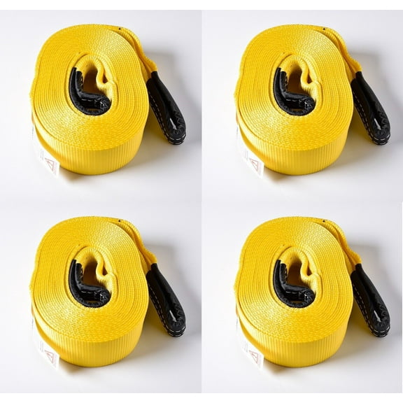 4x Tow Strap 30ft Winch Recovery Tree saver 3x30 3" 20000 lbs 9Ton OffRoad Snow