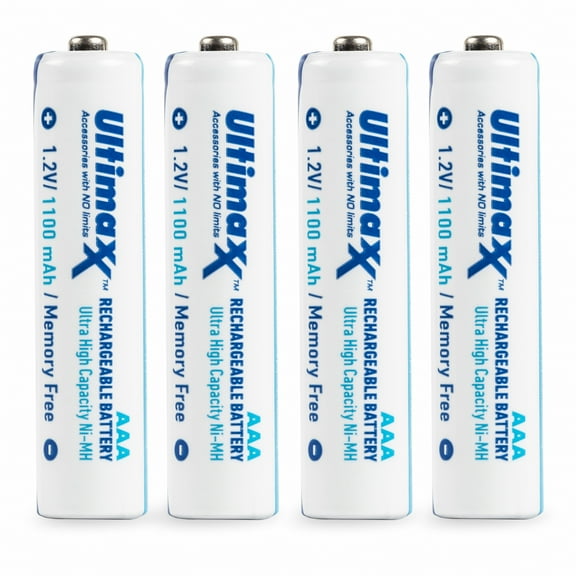 4x ULTIMAXX 1100mAh AAA NIMH Rechargeable Batteries for Flashlights MP3 RC Toys