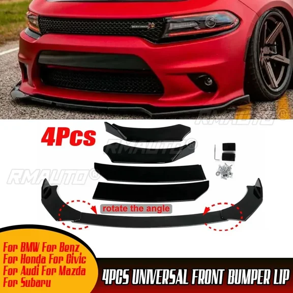 4x Universal Car Front Bumper Splitter Lip Diffuser For BMW For Benz For Honda For Civic For Audi For Mazda For Subaru Body Kit