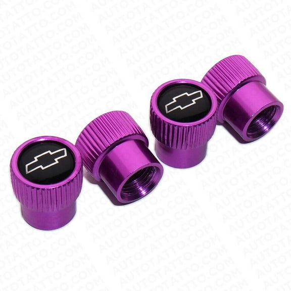 4x Universal Fit Chevrolet Car Wheels Tire Air Valve Caps Stem Dust Cover Purple