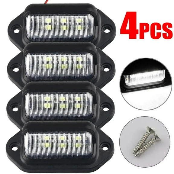 4x Van/Car/RV Interior Roof Lights Dome Ceiling LED Screw Mount 12V-24V DC White