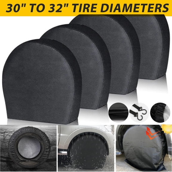 4x Waterproof Wheel Tire Cover 30"-32" RV Truck Car Camper Trailer Sun Protector