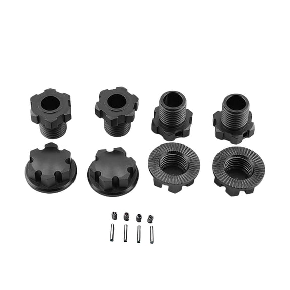 4x Wheel Hex Hubs Adapter Replacing Sledge VXI Vehicle Hobby Black