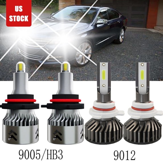 4x White LED Headlight Bulb Hi+Lo For Dodge RAM 1500 2500 3500 2013 2014 2015