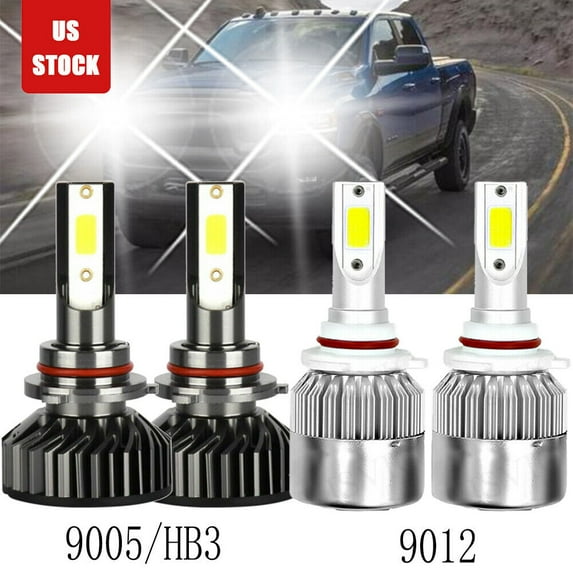 4x White LED Headlight Bulb Hi+Lo For Dodge RAM 1500 2500 3500 2013-2014 2015
