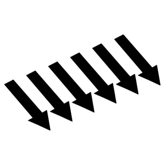 4x1.2" Arrow Sticker Directional Sign Adhesive Removable Floor Decal, Black, 15Set / 90 Pack