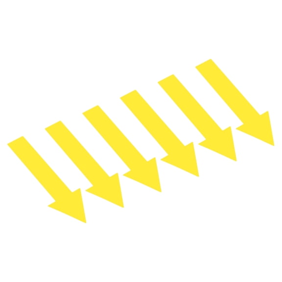 4x1.2" Arrow Sticker Directional Sign Adhesive Removable Floor Decal, Yellow, 15Set / 90 Pack