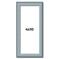 4x10 Frame Blue Scuffed Farm Board Solid Wood Picture Frame Width 0.75 Inches | Interior Depth 0.5