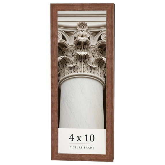 4x10 Frame Brown Farmhouse Solid Wood Picture Frame Width 1.5 Inches | Interior Frame Depth 0.5