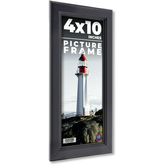 4x10 IN Frame Black Passaggi Solid Wood Picture Frame Width 1.5 Inches | Interior Frame Depth 0.5