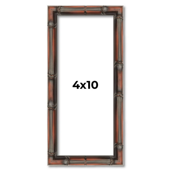 4x10 IN Frame Brown Bamboo with Dark Coffee/Walnut Finish | Solid Wood Picture Frame Width 0.75
