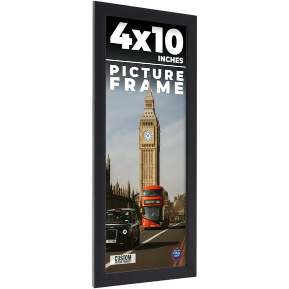 4x10 In Frame Black Real Wood Picture Frame Width 0.75 inches | Interior Frame Depth 0.5 inches |