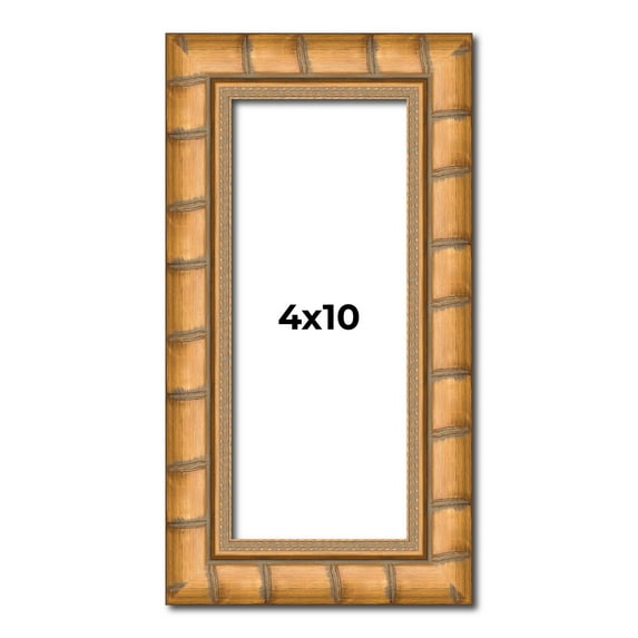 4x10 In Frame Gold Real Wood Picture Frame Width 1.5 inches | Interior Frame Depth 0.5 inches |