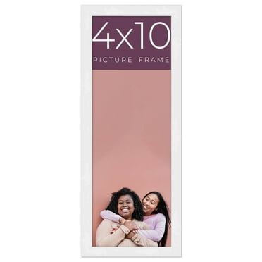 4x10 In Frame White Real Wood Picture Frame Width 0.75 inches | Interior Frame Depth 0.5 inches |