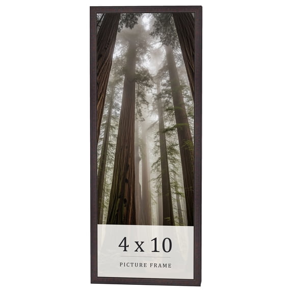 4x10 In Rustic Brown Real Wood Picture Frame Width 0.75 inches | Interior Frame Depth 0.5 inches |