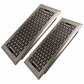 4x10 Inches 2 Pack Heavy Duty Walkable Floor Register - Easy Adjust Air Supply Lever Decorative Floor Vent Covers - Boston Design Vent Covers for Home - Antique Brass