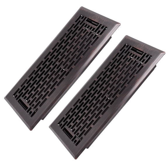 4x10 Inches 2 Pack Heavy Duty Walkable Floor Register - Easy Adjust Air Supply Lever Decorative Floor Vent Covers - Boston Design Vent Covers for Home - Oil Rubbed Bronze