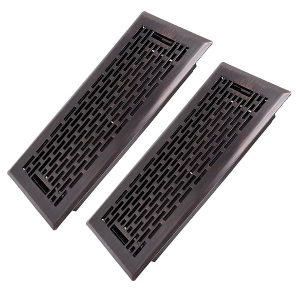 4x10 Inches 2 Pack Heavy Duty Walkable Floor Register - Easy Adjust Air Supply Lever Decorative Floor Vent Covers - Boston Design Vent Covers for Home - Oil Rubbed Bronze
