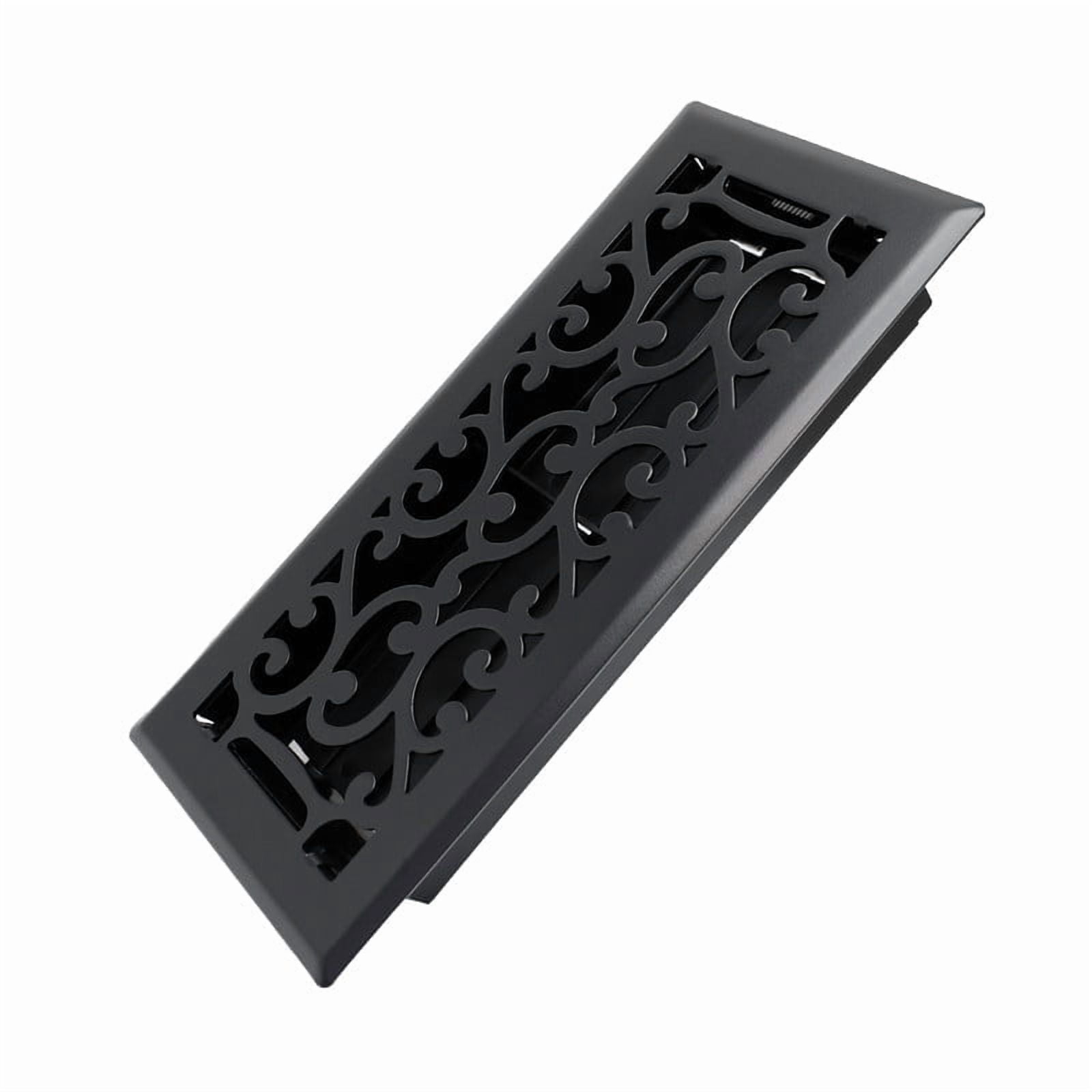 Floor Register, Heavy Duty Steel Walkable Floor Vents 4x14, Easy Adjust Air Supply Lever, Vent Covers for Home Floor, 2 Pack Black Floor Register, Heavy Duty Steel Walkable Floor Vents 4x14, Easy Adjust Air Supply Lever, Vent Covers for Home Floor, 2 Pack Black
