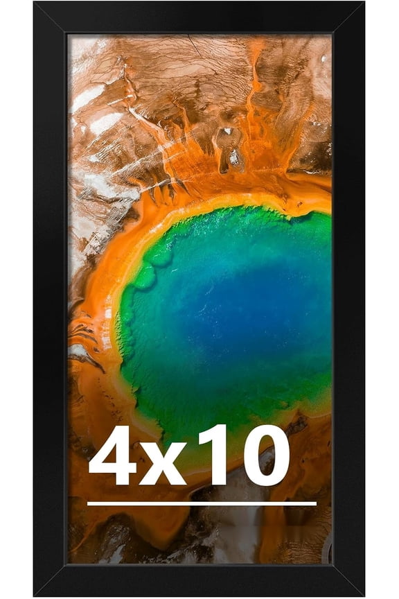 4x10 Picture Frame for Wall Display, 4x10 Black Picture Frame with Shatter Resistant Plexiglass, Stable and Sturdy 4 x 10 Poster Frame for Wall Display, Handpicked Gift Collection, 1 Pack