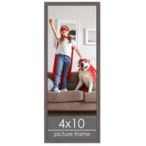 4x10 Textured Grey Picture Frame - UV Acrylic, Foam Board Backing, Hanging Hardware