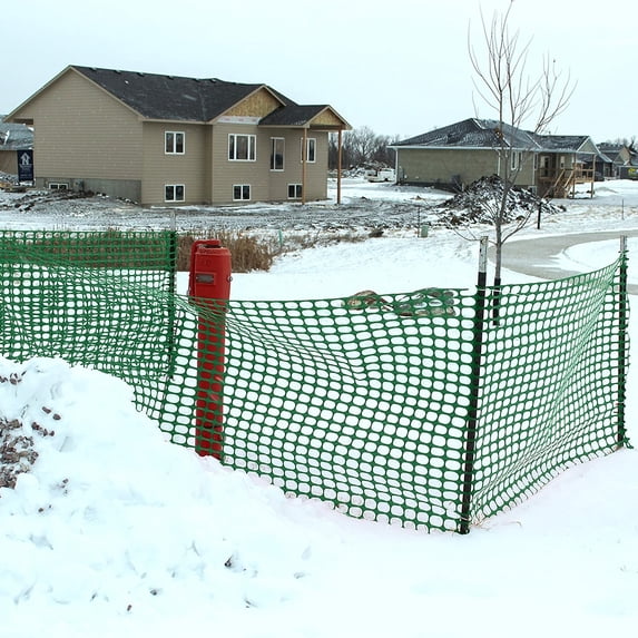 4x100 ft Temporary Fencing for Yard - Green Outdoor Plastic Construction Fencing Roll for Dogs, Garden and Events