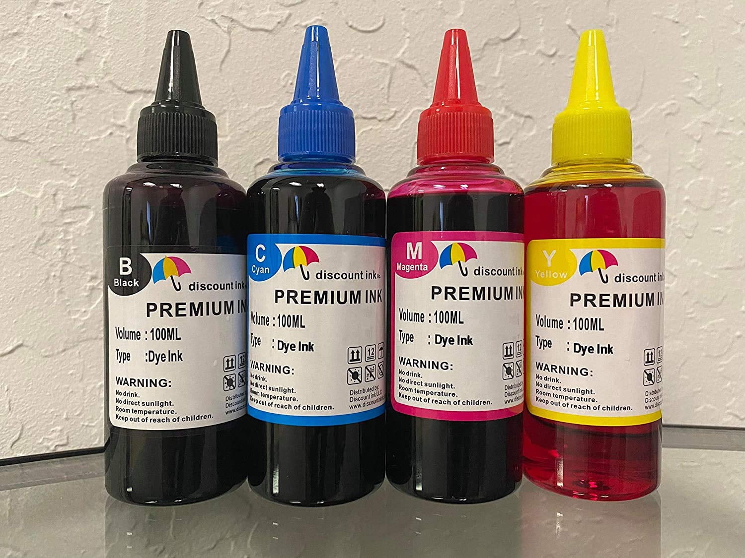 Color Ink 4x100ml 100ml Universal Refill Ink for Brother Lexmark Dell Inkjet ...