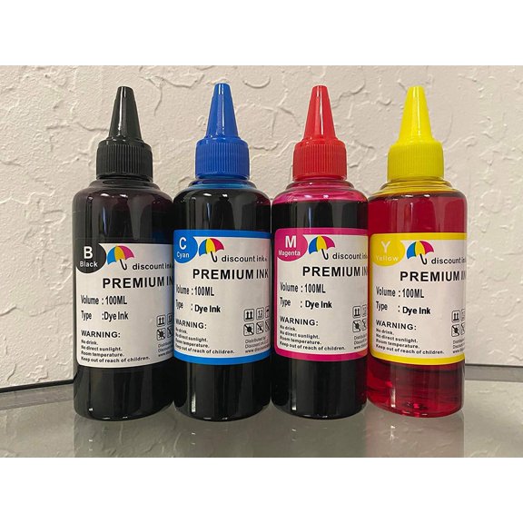 4x100ml 100ml Universal Refill Ink for Brother Lexmark Dell Inkjet Printers (4 Colors Set)