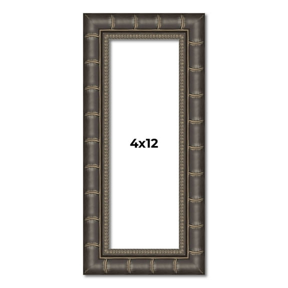 4x12 Frame Black Bamboo Solid Wood Picture Frame Width 1.5 Inches | Interior Frame Depth 0.5 Inches