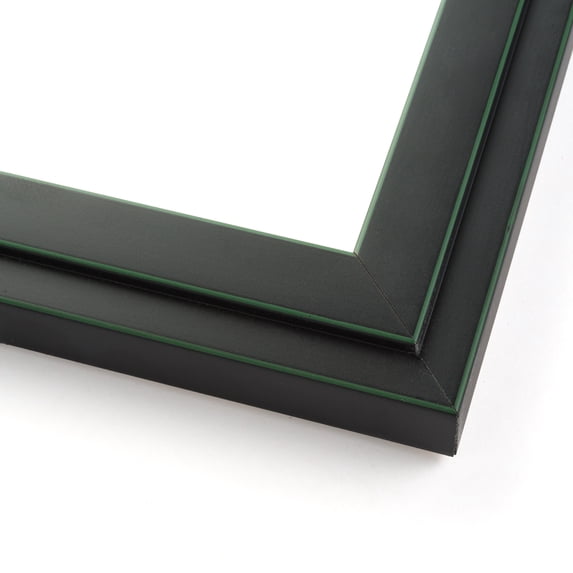 4x12 In Black Two-Step Wood Frame w/ a Green Accent - 'Pinstripe' Thin ...