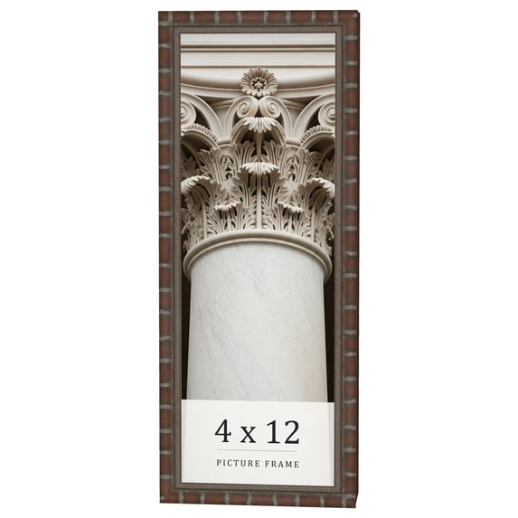 4x12 In Dark Brown Bamboo Real Wood Picture Frame Width 1.5 inches | Interior Frame Depth 0.5