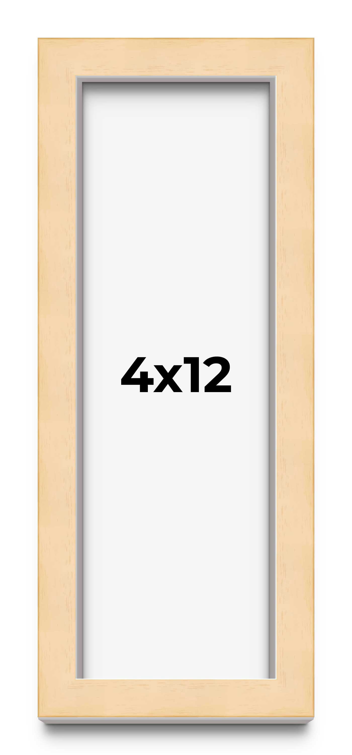 4x12 In Frame Beige Real Wood Picture Frame Width 0.75 inches ...
