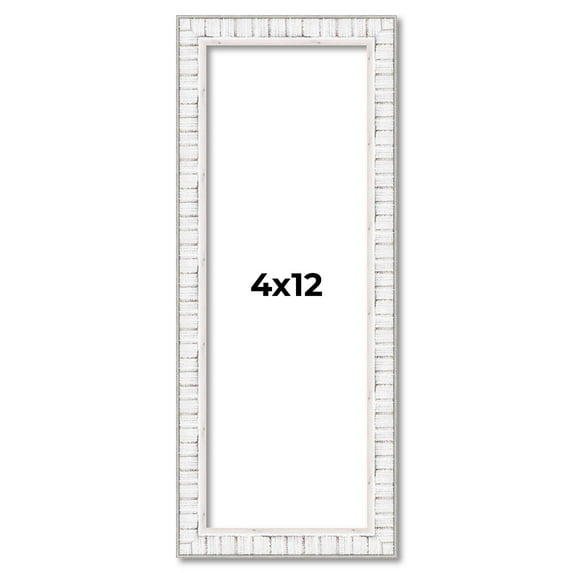 4x12 In Frame White Real Wood Picture Frame Width 0.75 inches | Interior Frame Depth 0.5 inches |