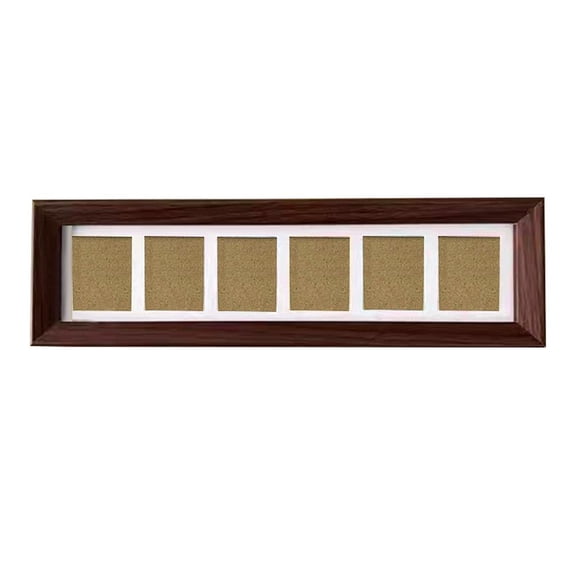 4x12 Inch Long Rectangle Wood Picture Frame for Wall Display, New Chinese Style Multi Photo Frame with 5 Openings, Tabletop Decor for Living Room & Bedroom