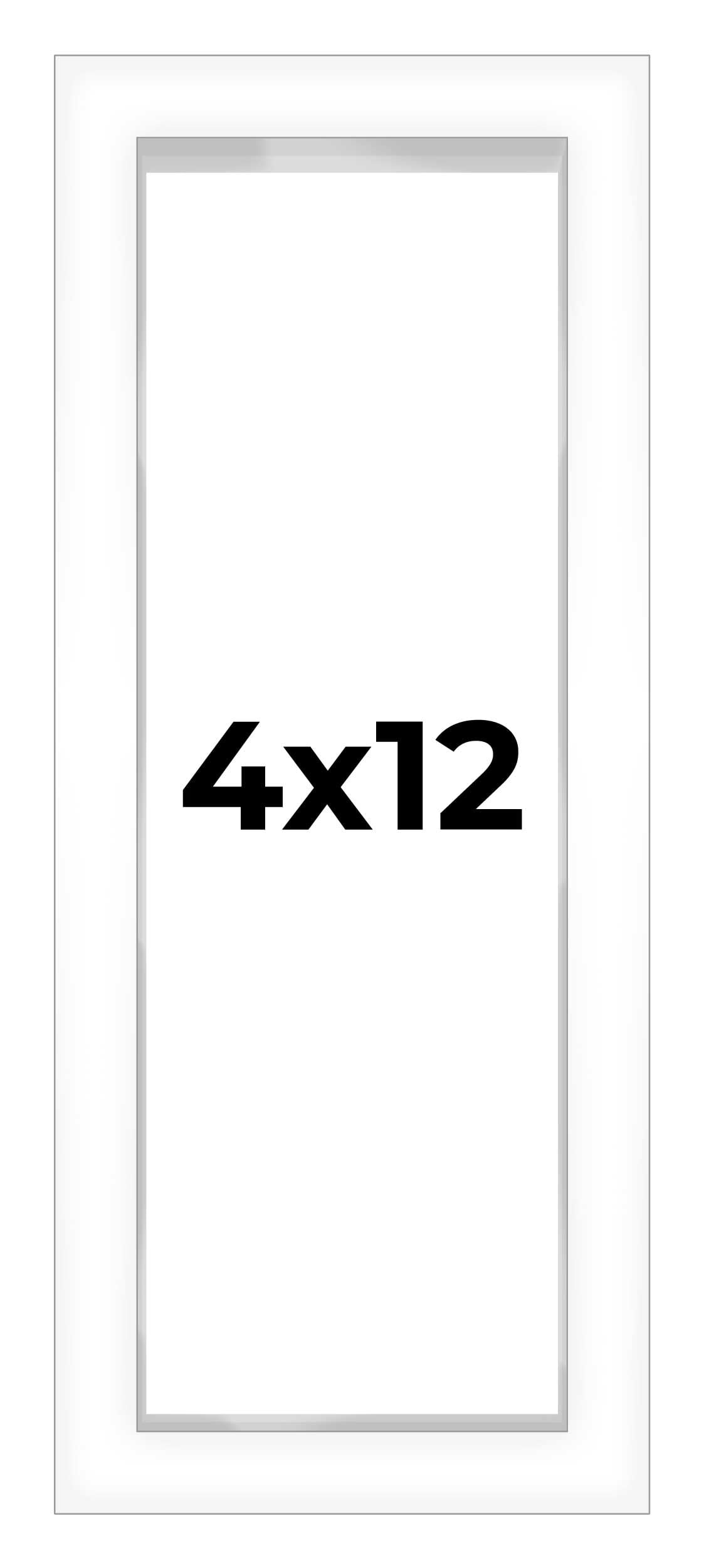 4x12 White Shadowbox Frame - Interior Size 4x12 by 1 Inches - Made to ...
