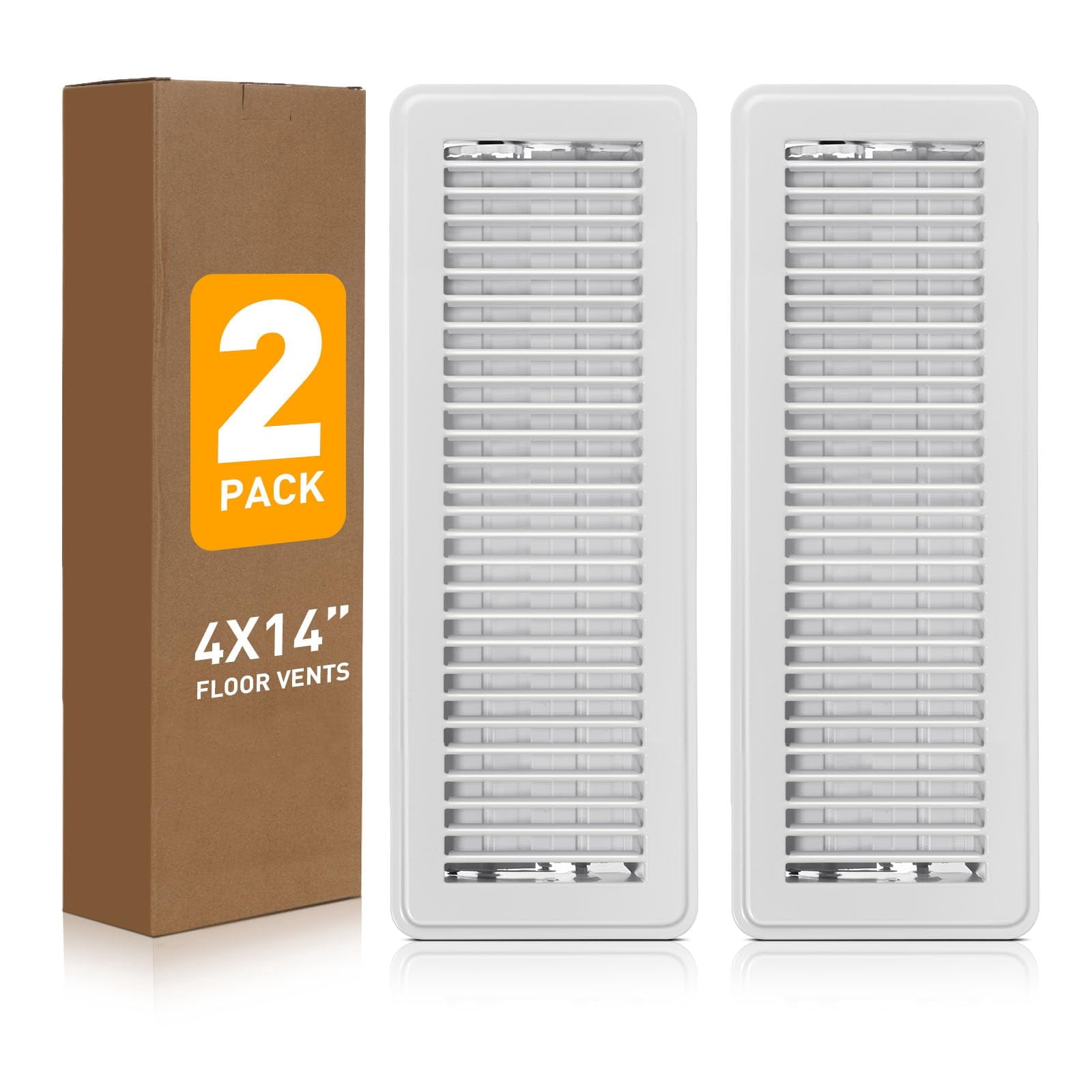 4x14 Floor Register, Floor Vent Covers 2 Pack, Air Vent Covers for Home ...