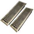 thumbnail image 1 of 4x14 Inches 2 Pack Heavy Duty Walkable Floor Register Easy Adjust Air Supply Lever Floor Vents - Boston Design - Vent Cover for Home Floor - Antique Brass, 1 of 7