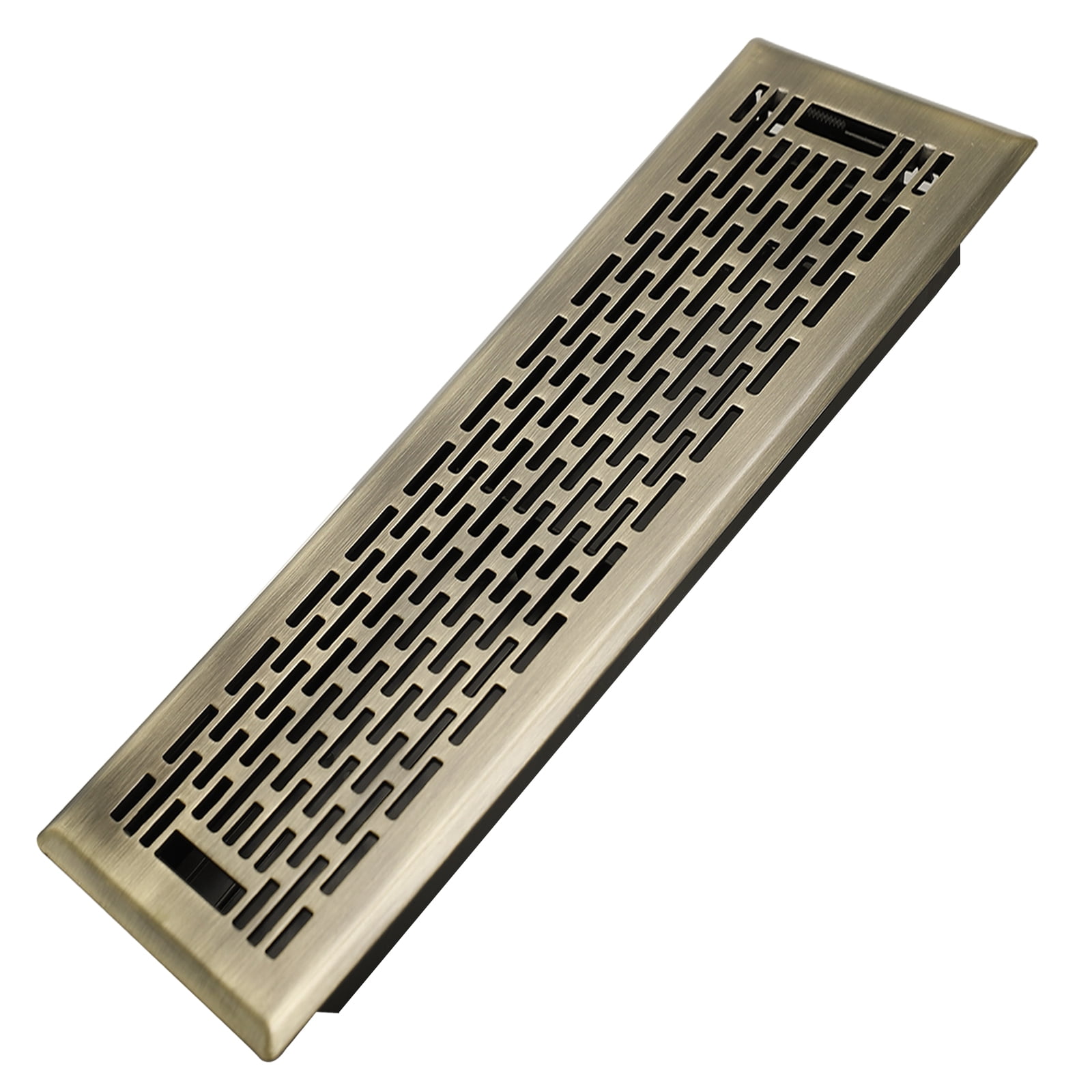 4x14 Inches B Pack Heavy Duty Walkable Floor Register Easy Adjust Air Supply Lever Floor Vents - Boston Design - Vent Cover for Home Floor - Antique Brass