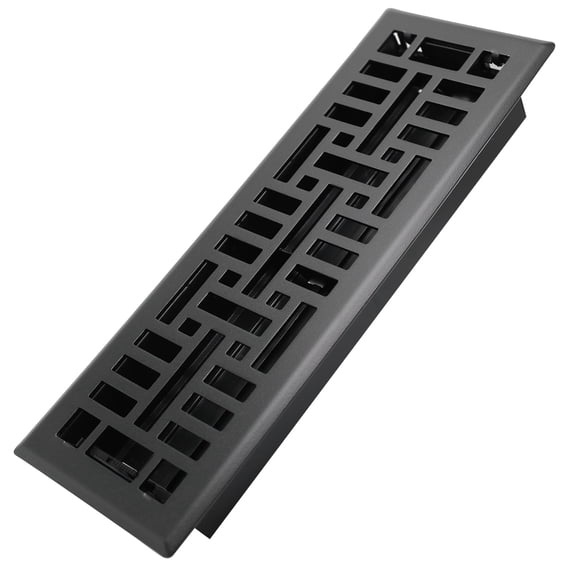 4x14 Inches B Pack Heavy Duty Walkable Floor Register Easy Adjust Air Supply Lever Floor Vents - Seattle Design - Vent Cover for Home Floor - Matte Black