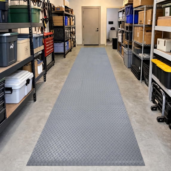 4x15 ft Garage Floor Mat, Non-Slip PVC Rubber Mat, 2.8mm Thickened ...