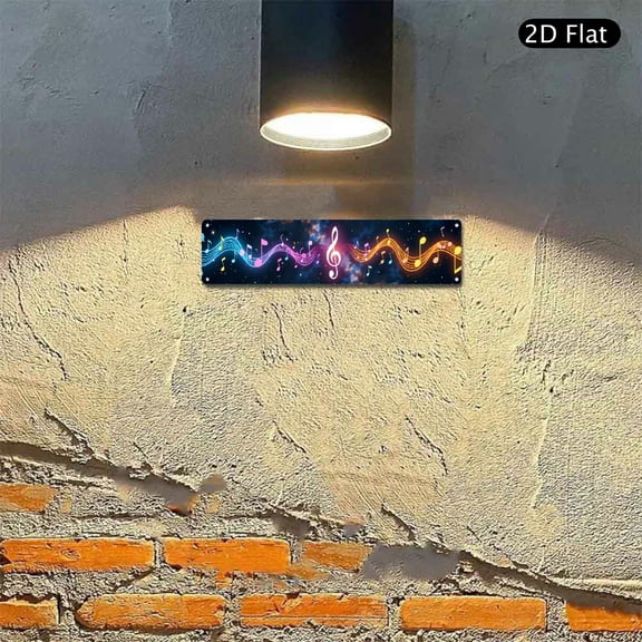 4x16 Inch Aluminum Metal Sign Abstract Cosmic Music Theme Treble Clef Starry Space Decorative Plaque 1pc Wall Art for Home Studio Decor
