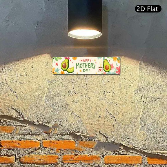 4x16 Inch Aluminum Metal Sign, Happy Mothers Day Avocado Floral Design Wall Decor 1pc for Kitchen Home Decoration