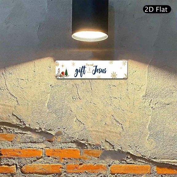 4x16 Inch Aluminum Metal Sign, Religious Christmas Nativity Scene Christian Message Metal Wall Art Decor, 1pc for Home Wall Decoration