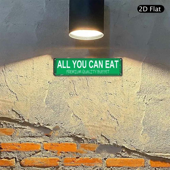 4x16 Inch Aluminum Sign, All You Can Eat Buffet Metal Wall Art Decor for Restaurant Kitchen Cafe 1pc