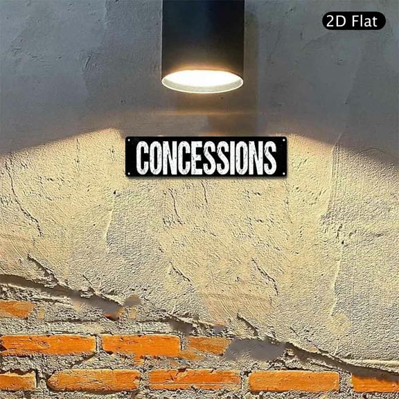 4x16 Inch Aluminum Sign, Concessions Word Design Metal Wall Art 1pc for Kitchen Cafe Bar Restaurant Decor